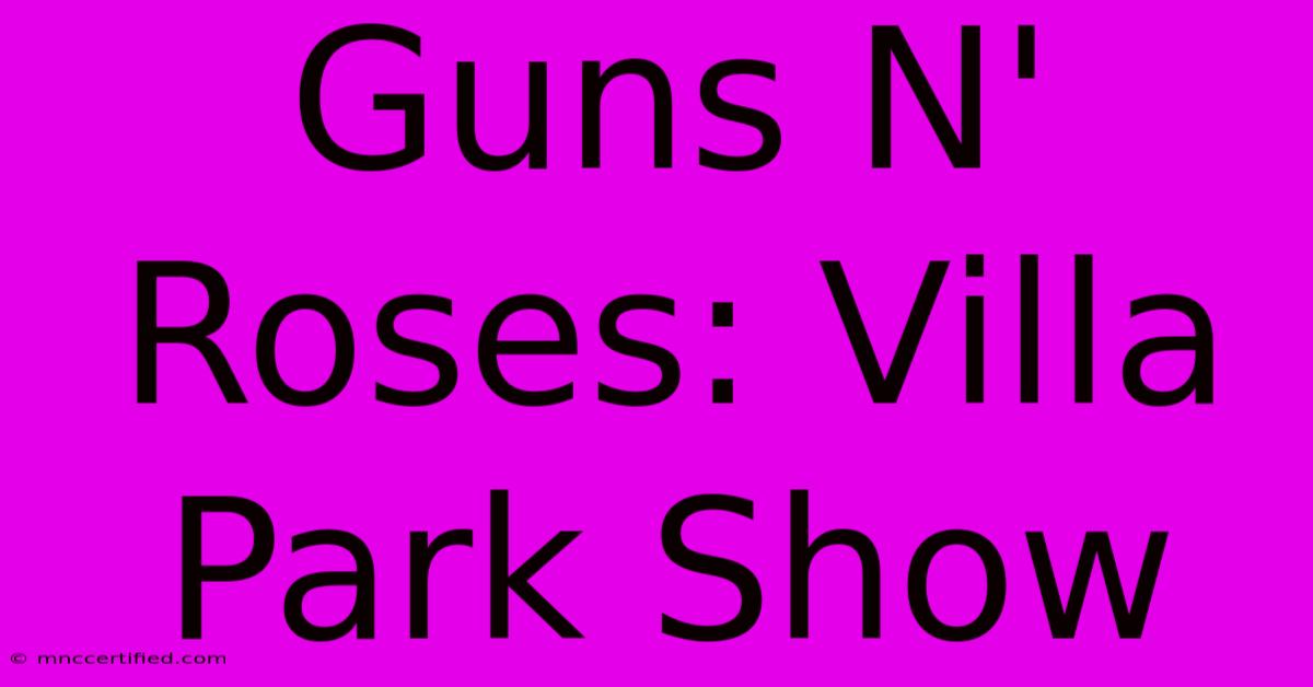 Guns N' Roses: Villa Park Show