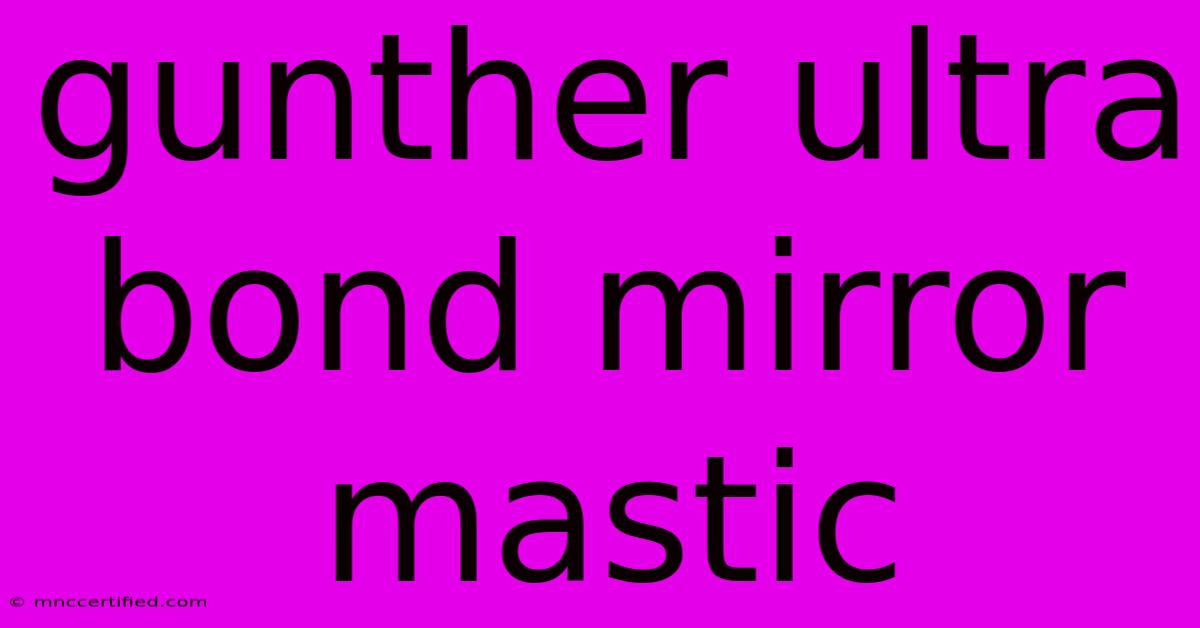 Gunther Ultra Bond Mirror Mastic