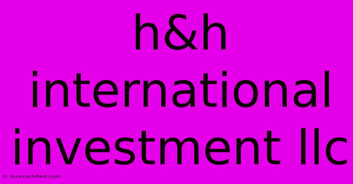 H&h International Investment Llc