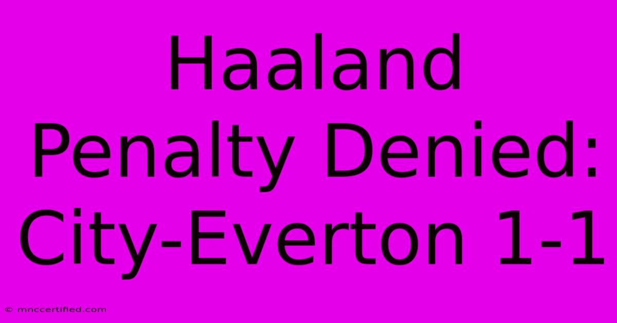 Haaland Penalty Denied: City-Everton 1-1