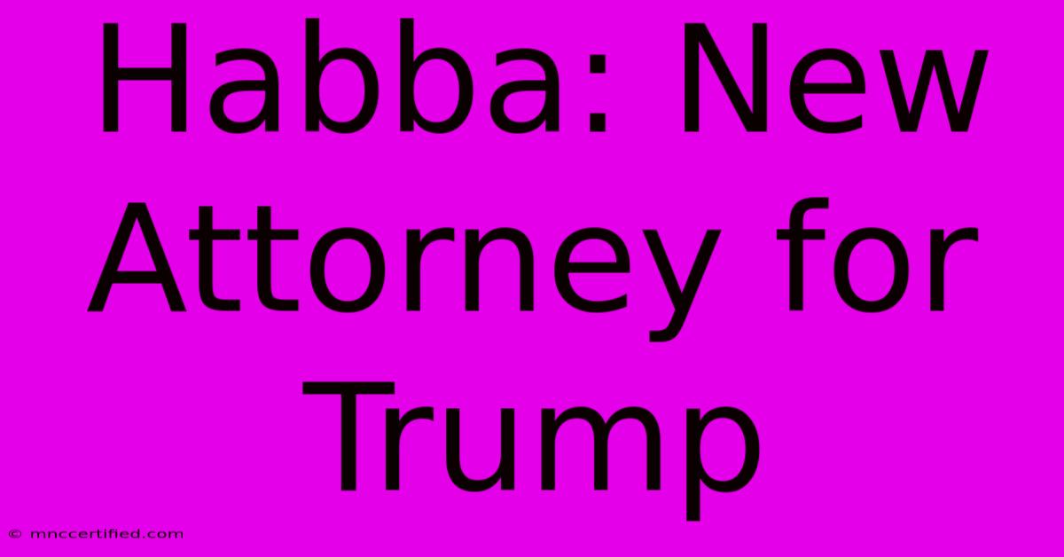 Habba: New Attorney For Trump