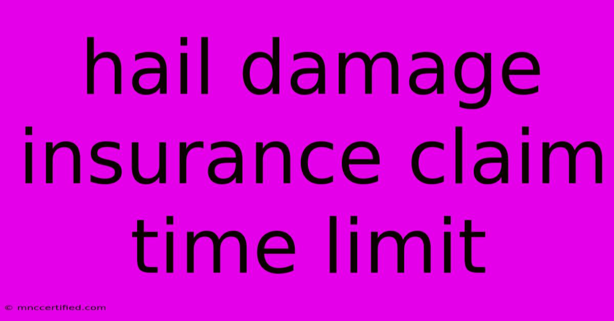 Hail Damage Insurance Claim Time Limit