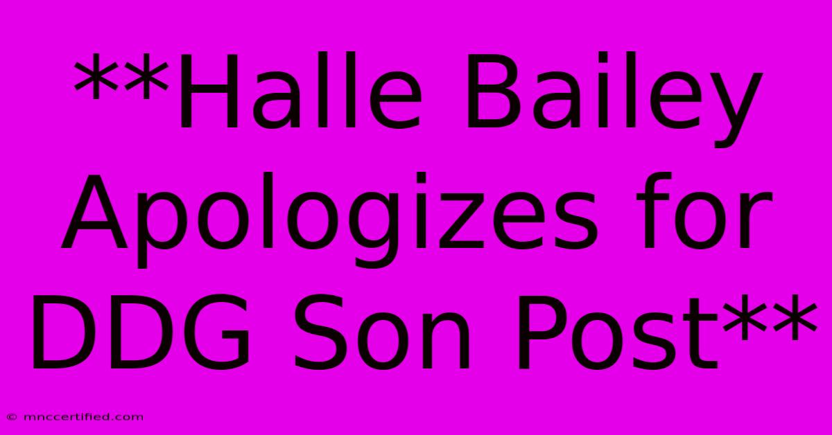 **Halle Bailey Apologizes For DDG Son Post**