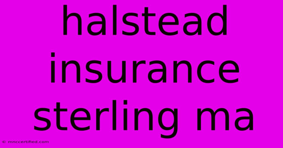 Halstead Insurance Sterling Ma