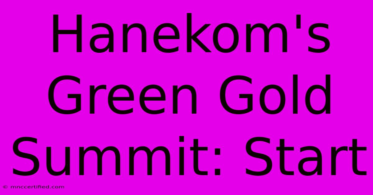 Hanekom's Green Gold Summit: Start