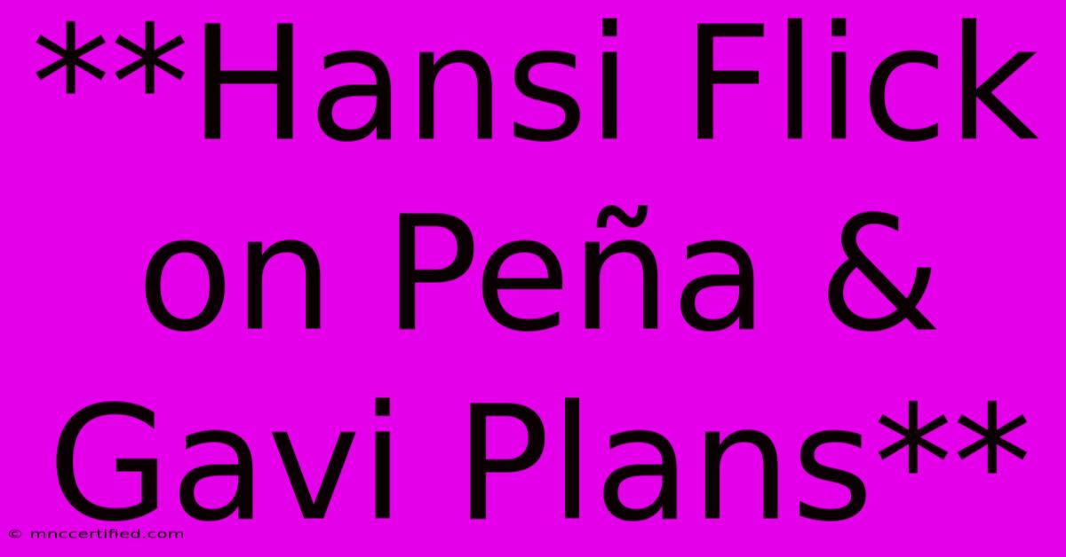 **Hansi Flick On Peña & Gavi Plans**