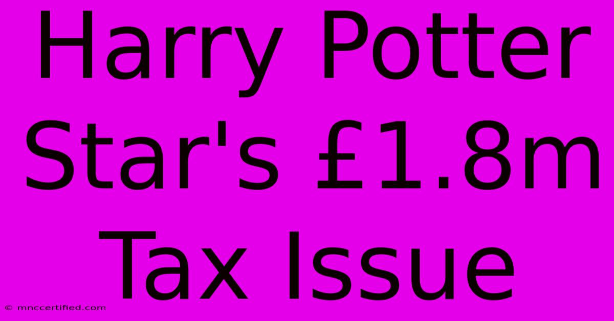 Harry Potter Star's £1.8m Tax Issue