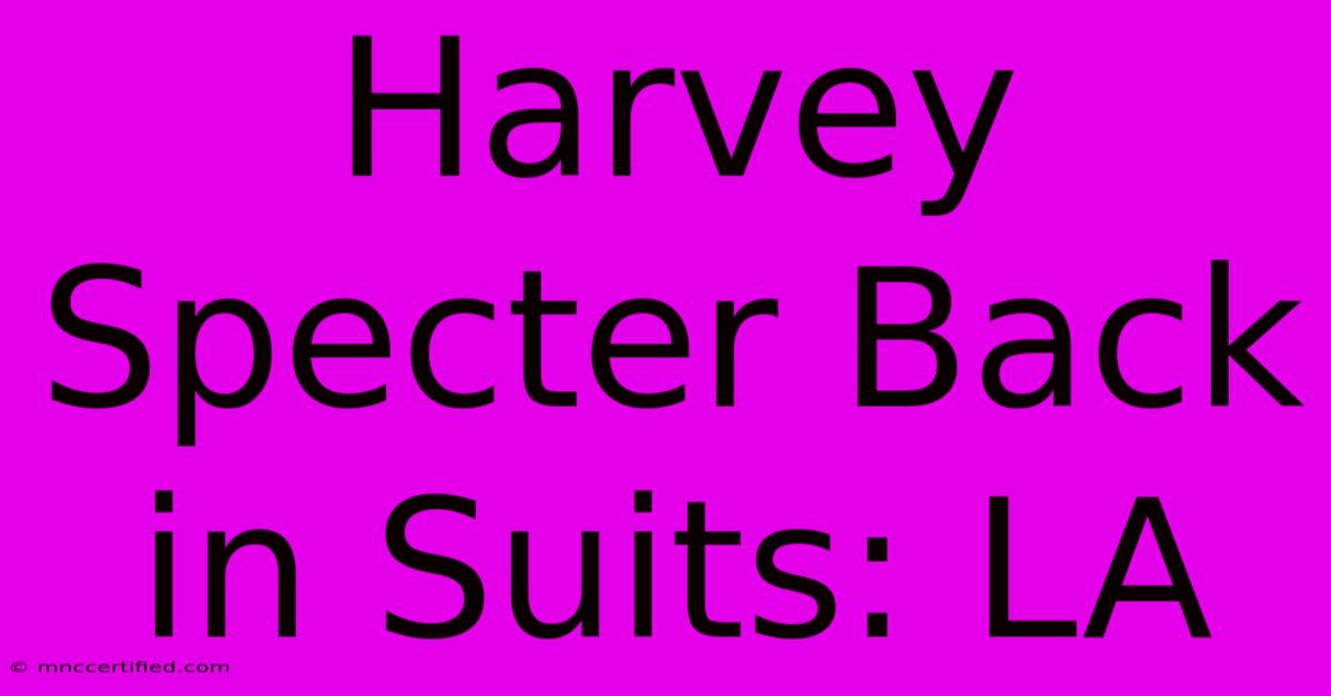 Harvey Specter Back In Suits: LA