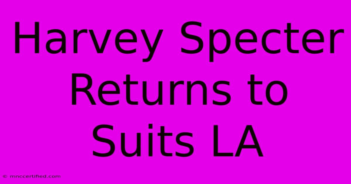 Harvey Specter Returns To Suits LA