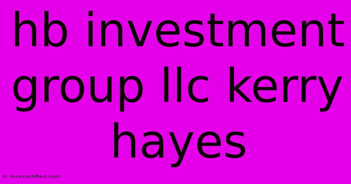 Hb Investment Group Llc Kerry Hayes