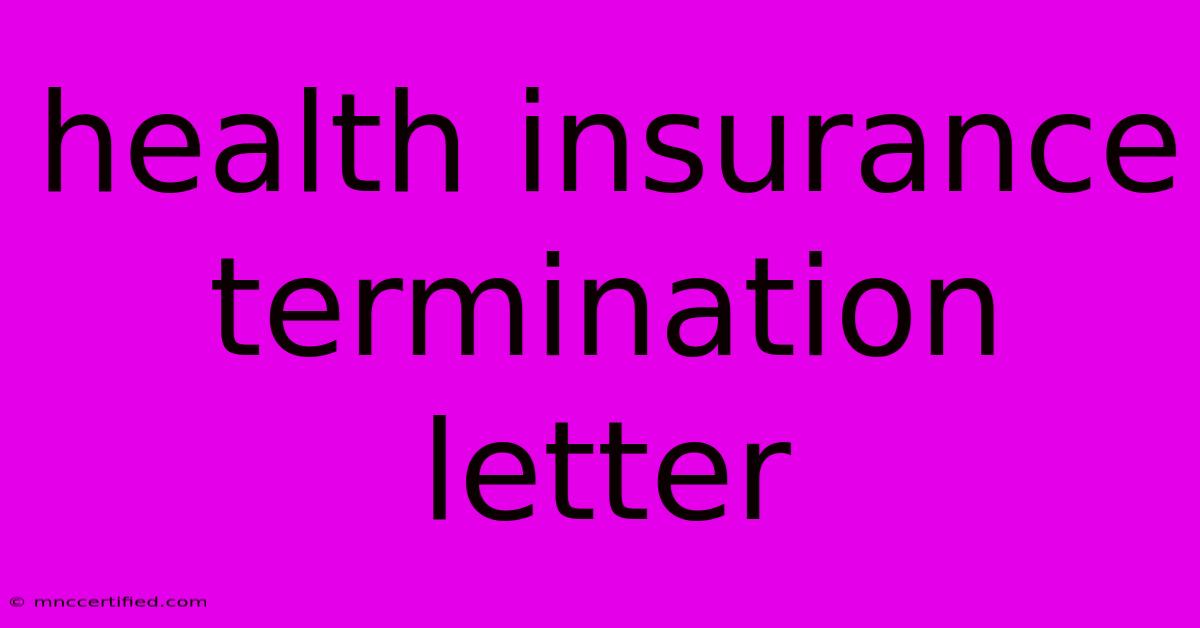 Health Insurance Termination Letter