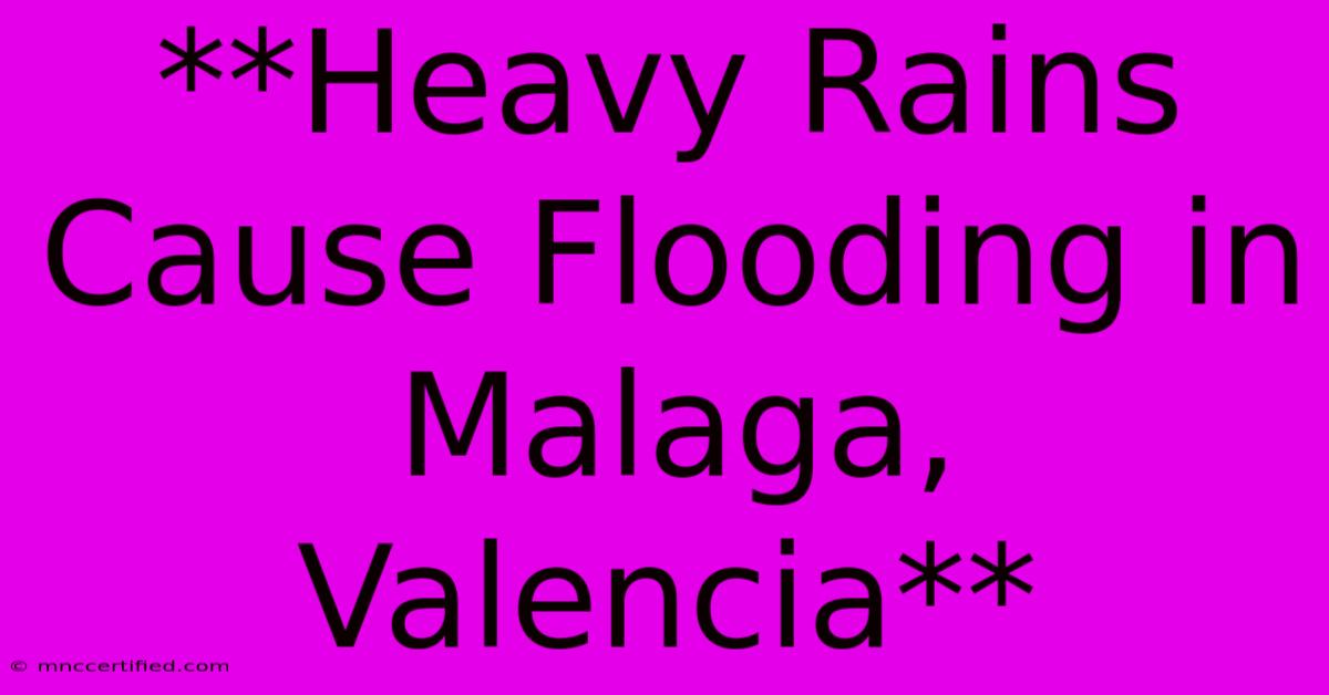 **Heavy Rains Cause Flooding In Malaga, Valencia**