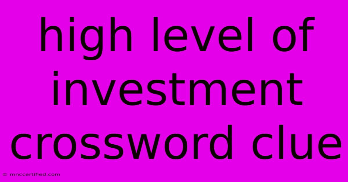 High Level Of Investment Crossword Clue