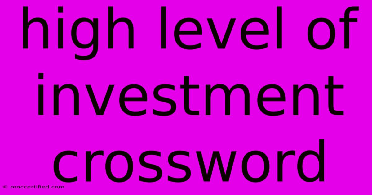 High Level Of Investment Crossword