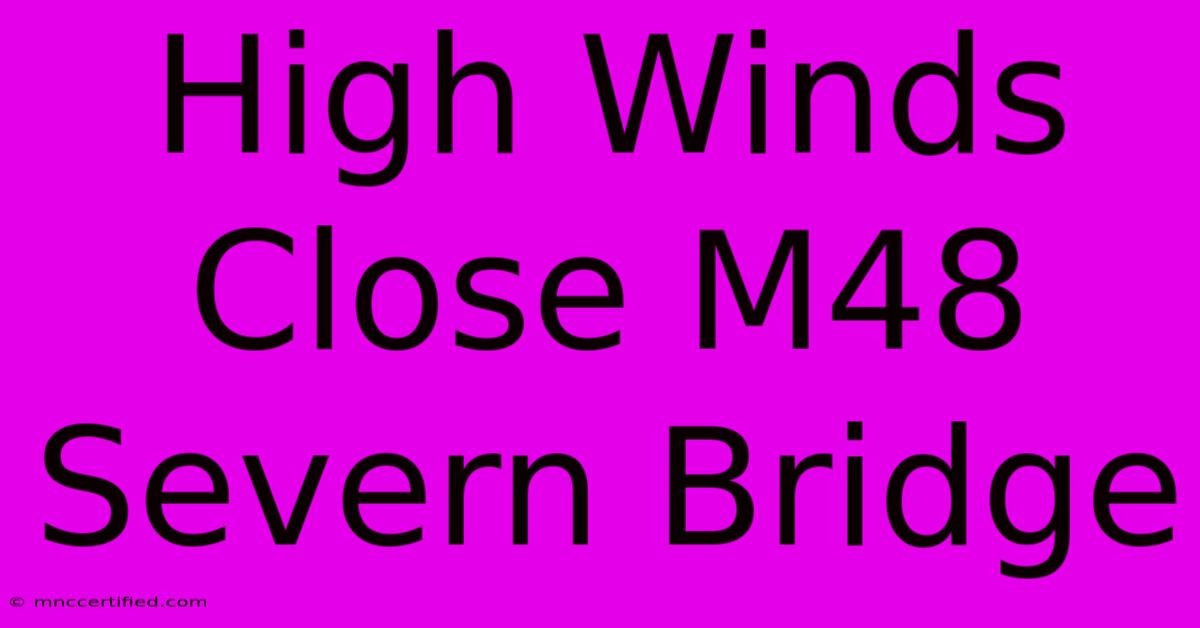 High Winds Close M48 Severn Bridge