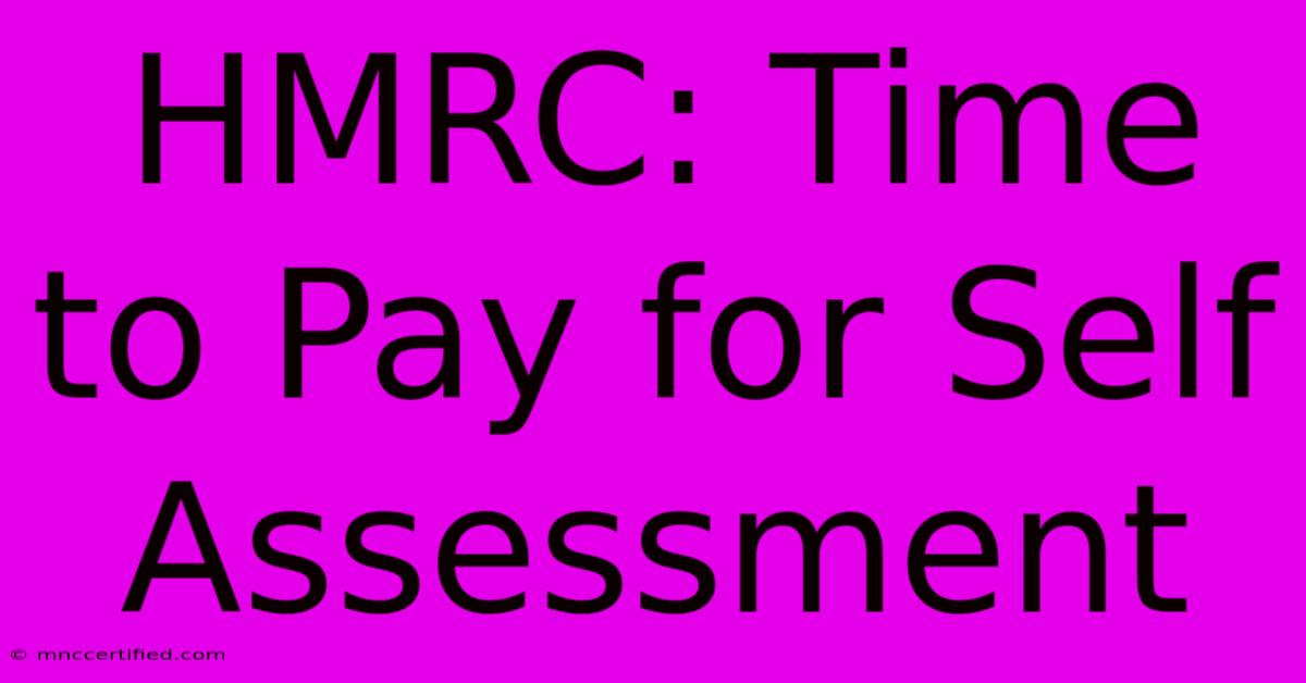 HMRC: Time To Pay For Self Assessment