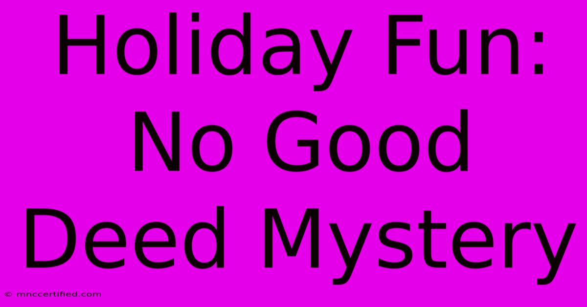 Holiday Fun: No Good Deed Mystery