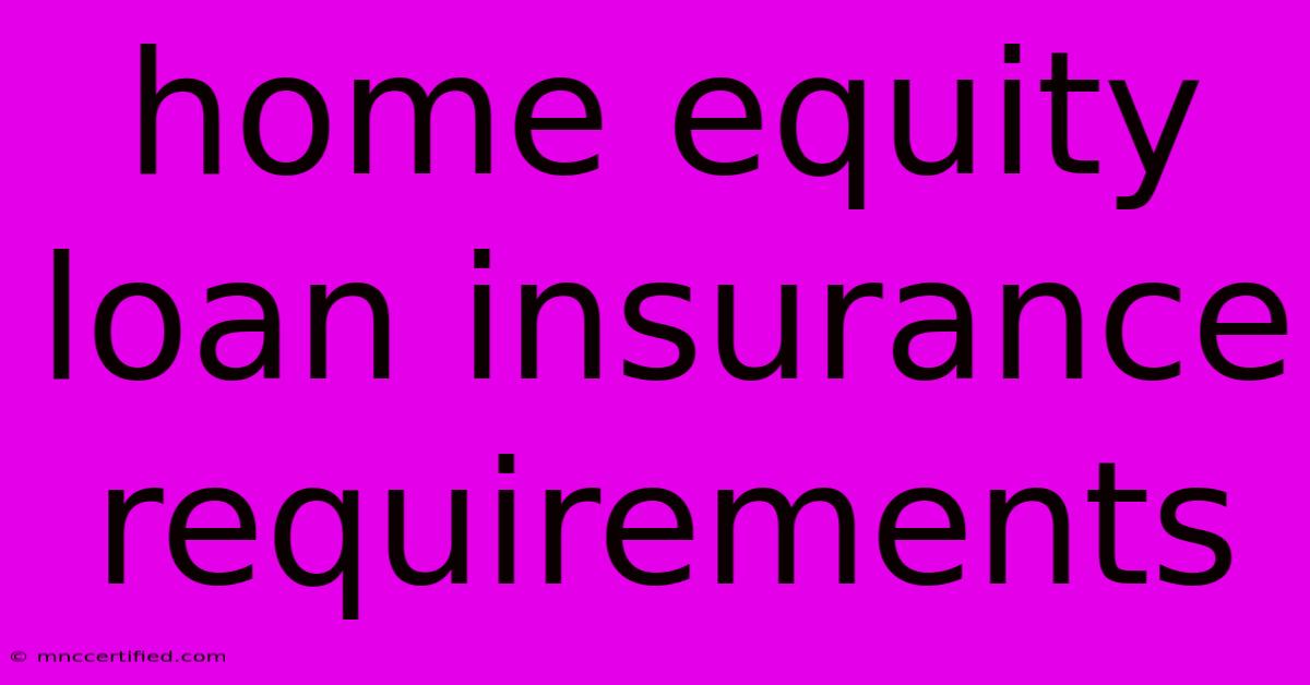 Home Equity Loan Insurance Requirements