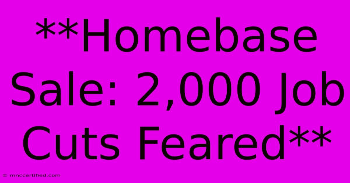 **Homebase Sale: 2,000 Job Cuts Feared** 