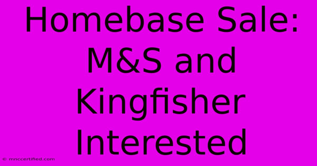 Homebase Sale: M&S And Kingfisher Interested