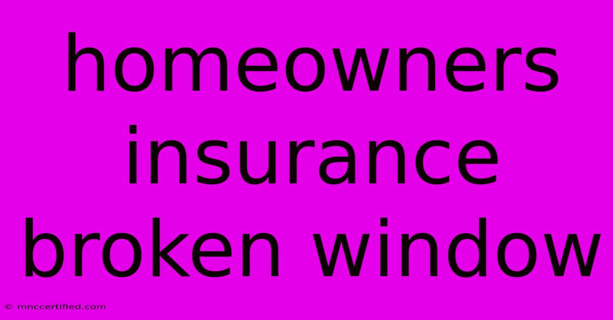 Homeowners Insurance Broken Window