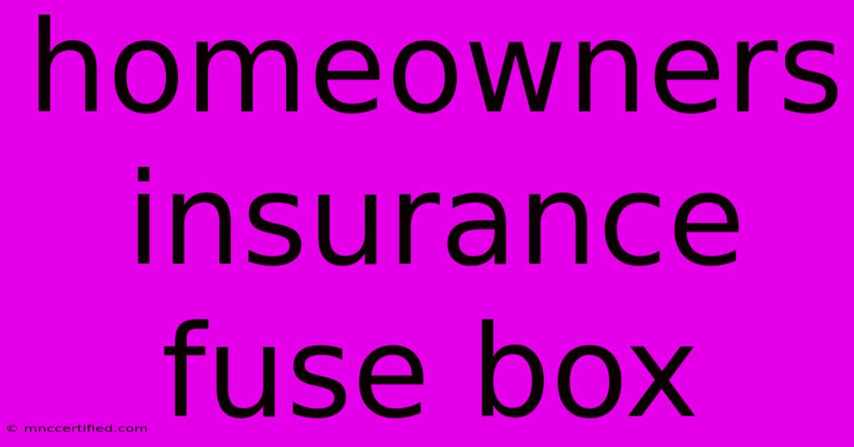 Homeowners Insurance Fuse Box