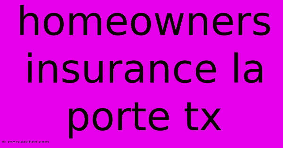 Homeowners Insurance La Porte Tx