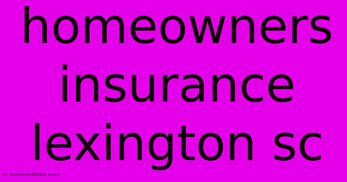 Homeowners Insurance Lexington Sc