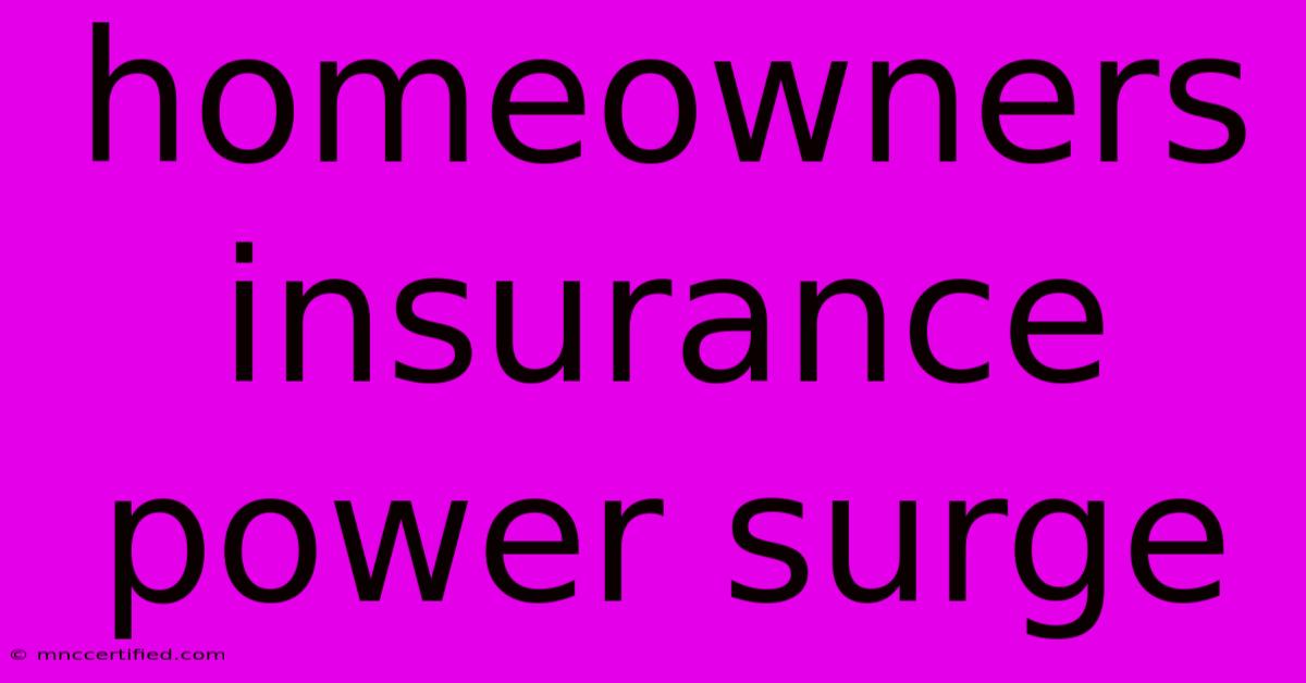 Homeowners Insurance Power Surge