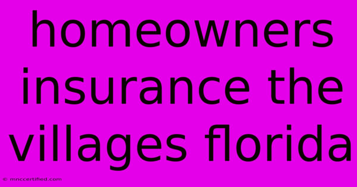 Homeowners Insurance The Villages Florida