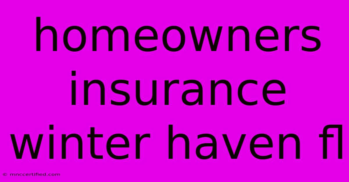 Homeowners Insurance Winter Haven Fl