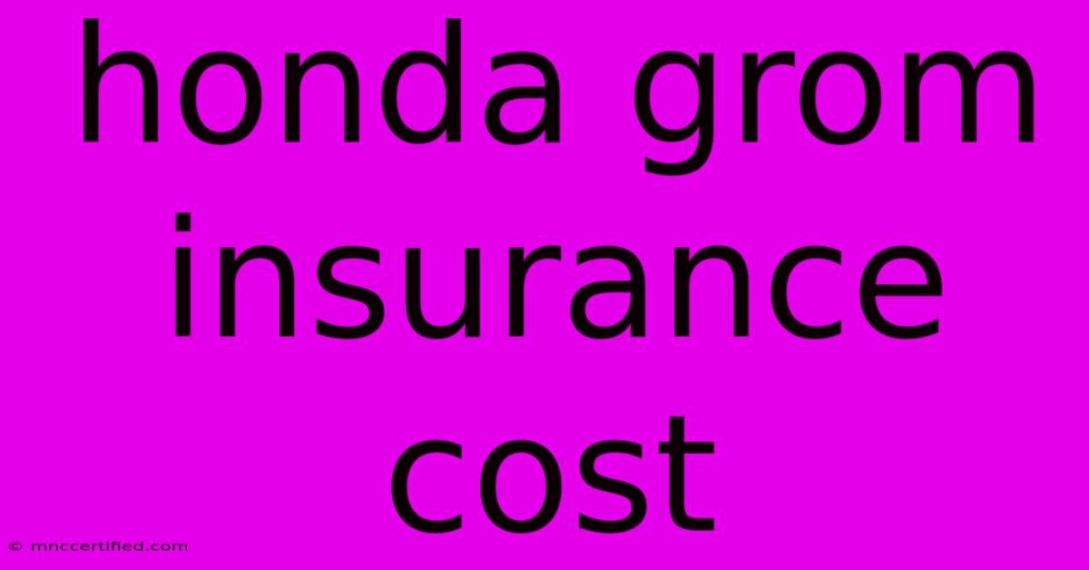 Honda Grom Insurance Cost