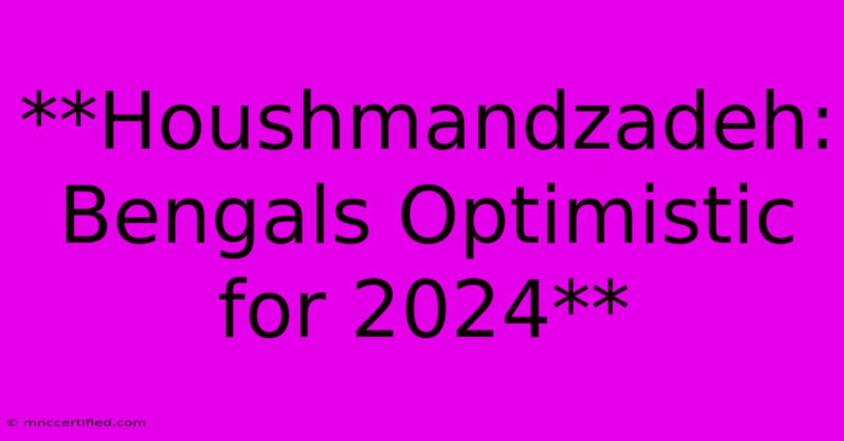 **Houshmandzadeh: Bengals Optimistic For 2024**