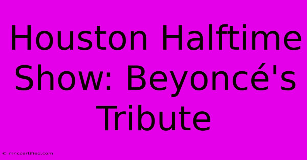 Houston Halftime Show: Beyoncé's Tribute