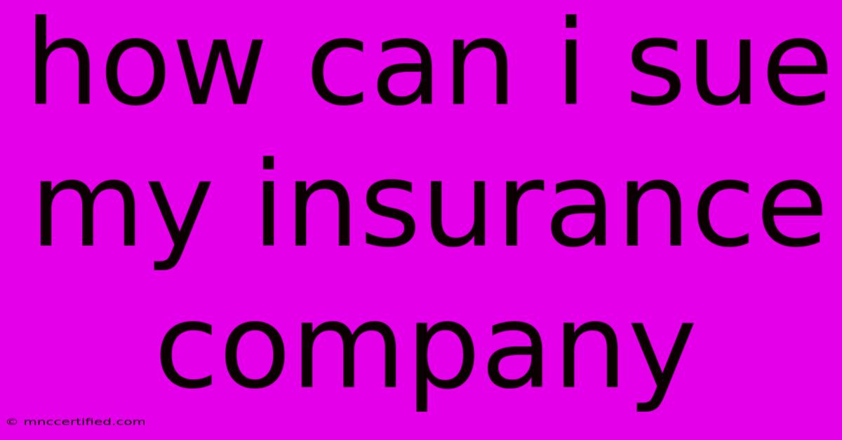 How Can I Sue My Insurance Company