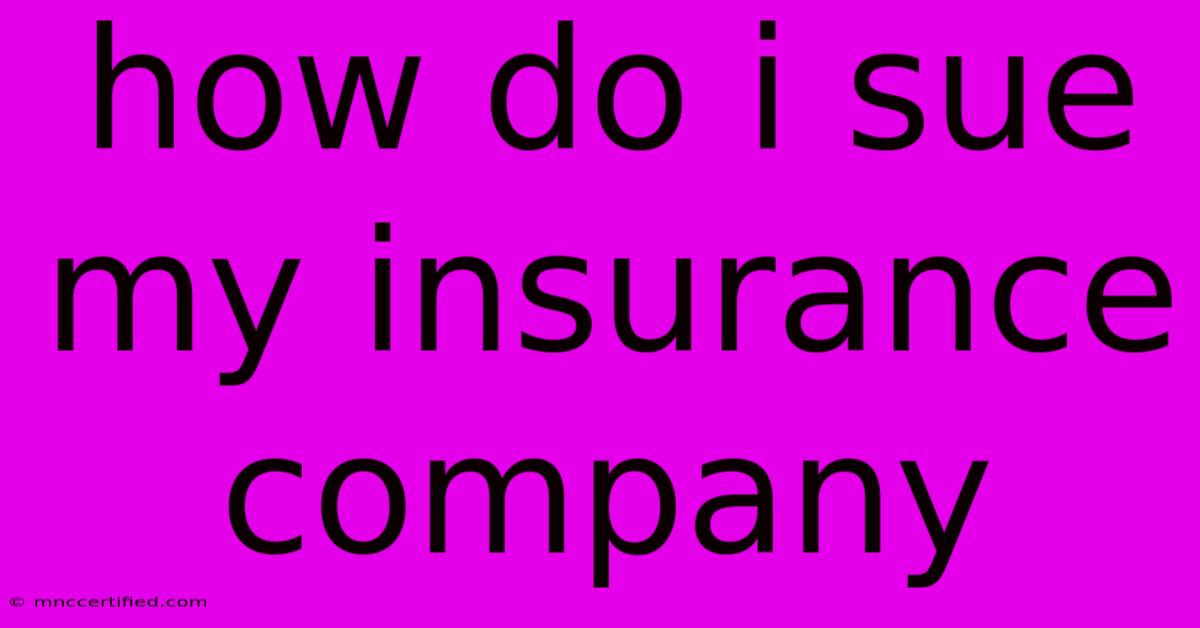 How Do I Sue My Insurance Company