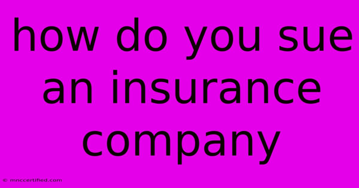 How Do You Sue An Insurance Company