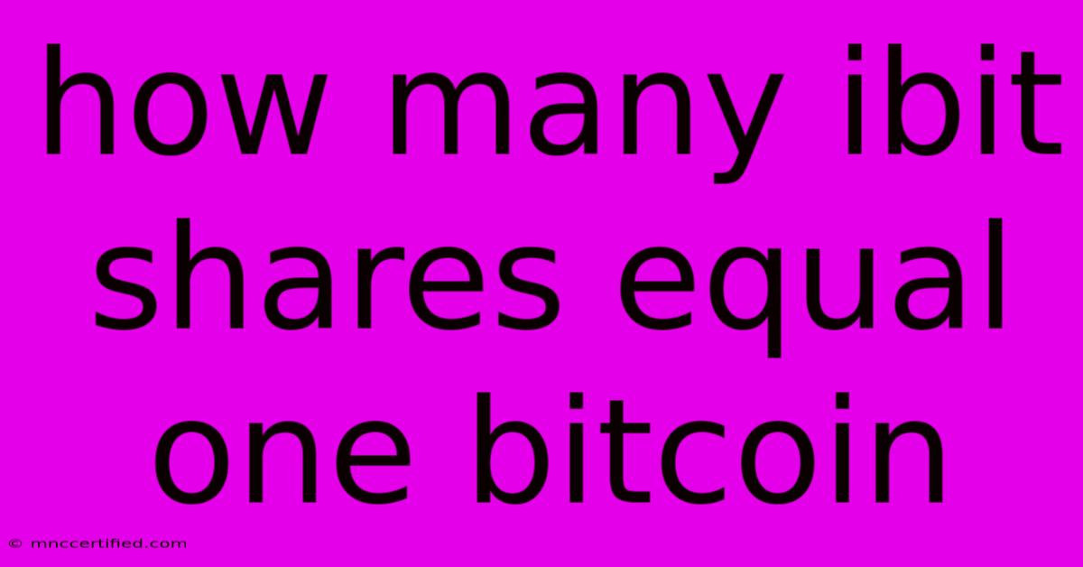 How Many Ibit Shares Equal One Bitcoin