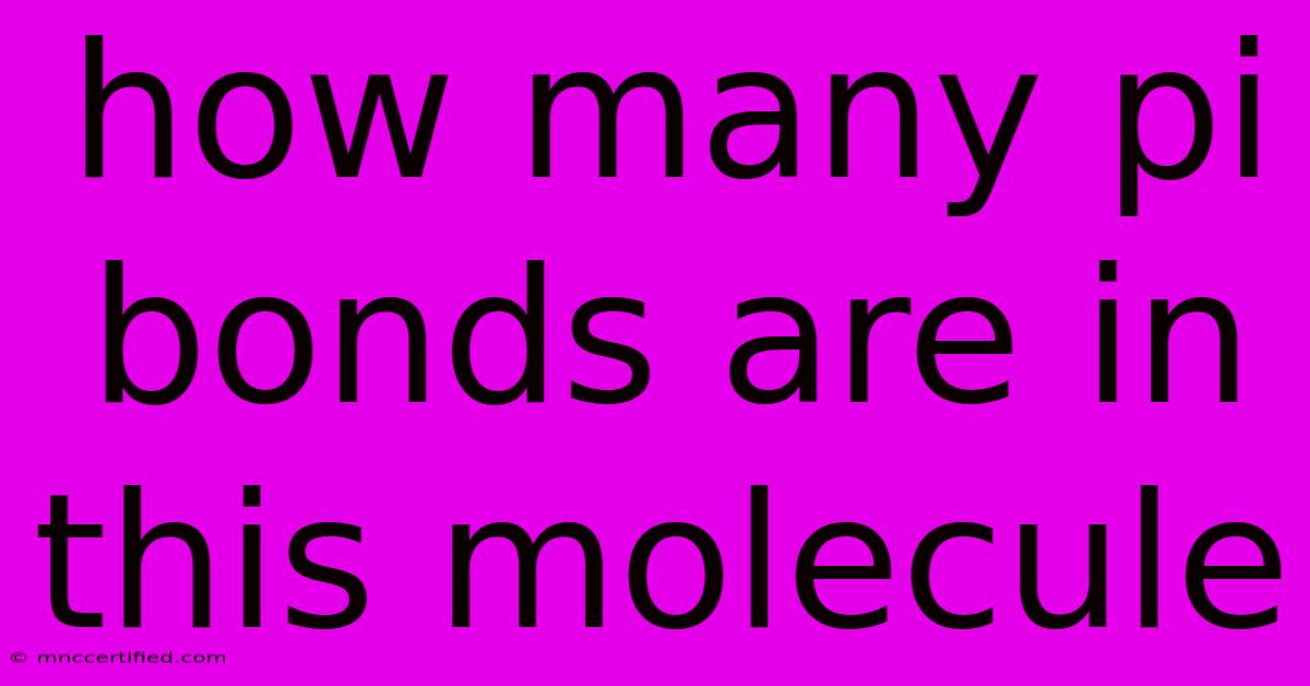 How Many Pi Bonds Are In This Molecule