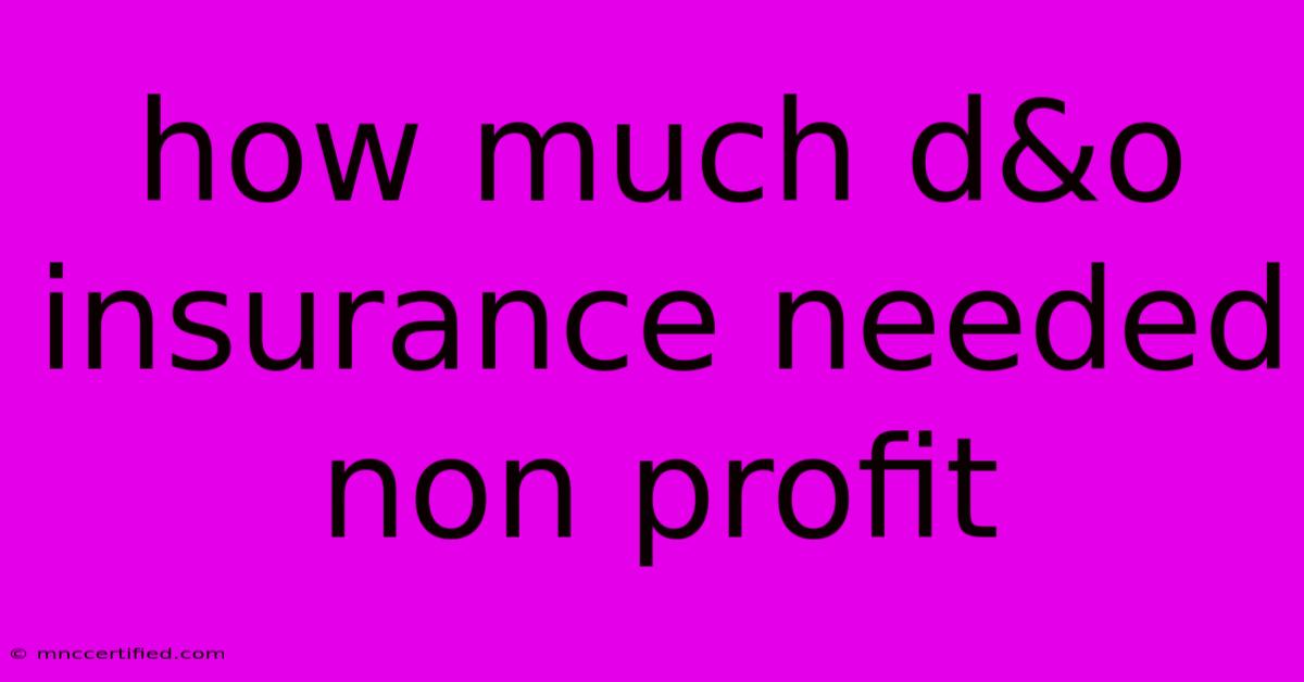 How Much D&o Insurance Needed Non Profit