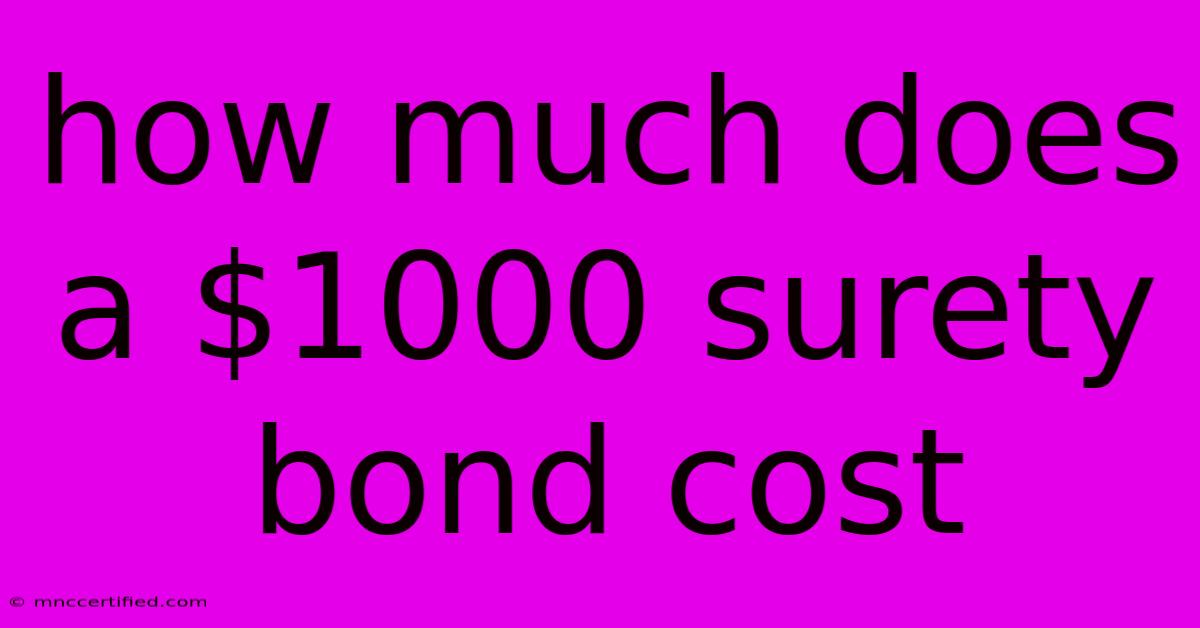 How Much Does A $1000 Surety Bond Cost