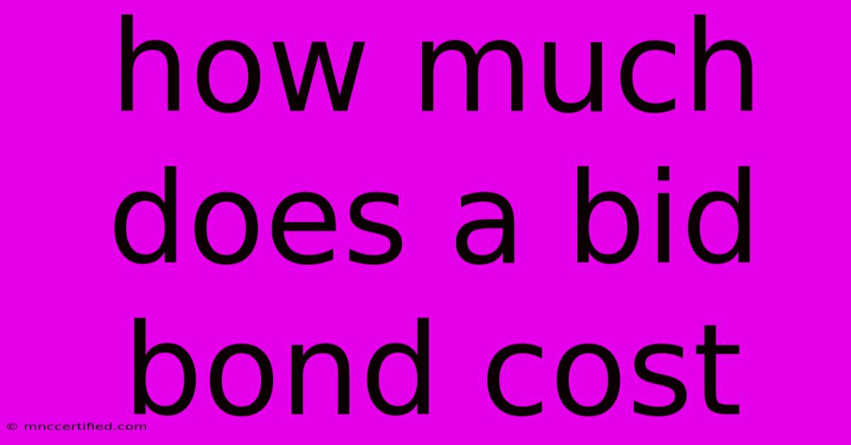 How Much Does A Bid Bond Cost