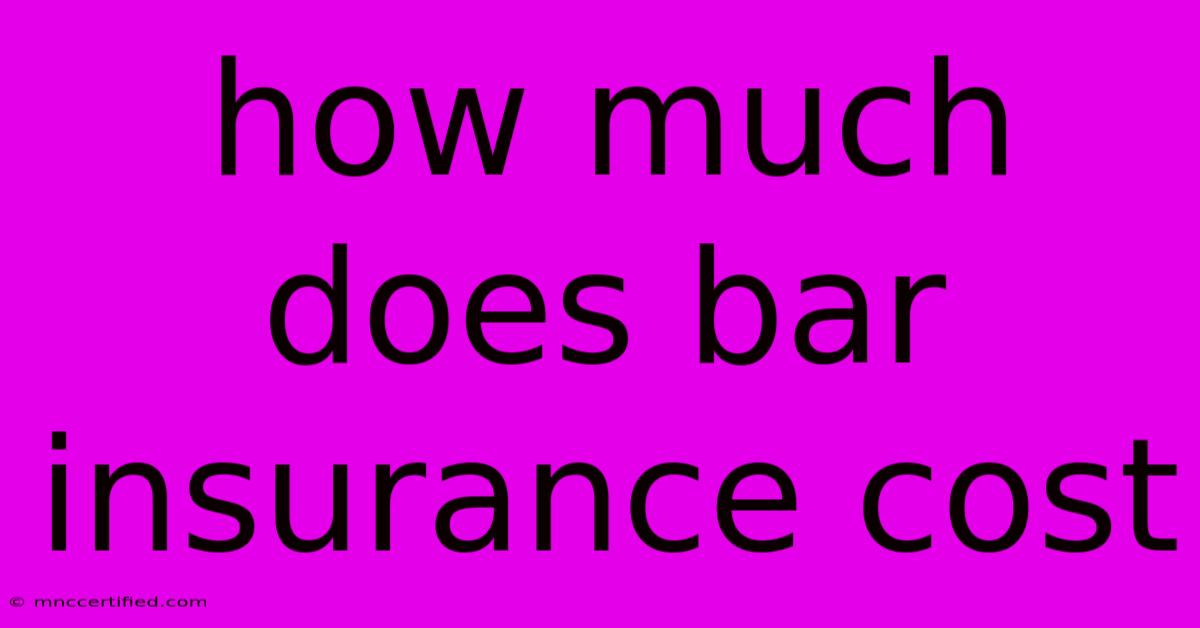 How Much Does Bar Insurance Cost