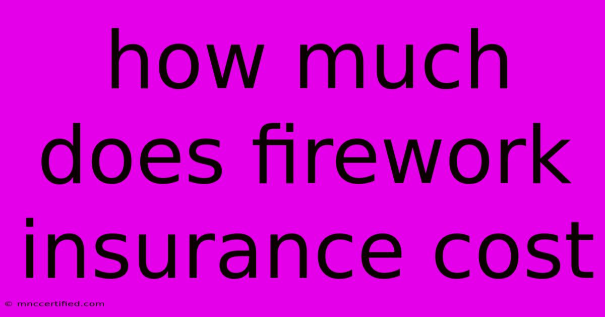 How Much Does Firework Insurance Cost