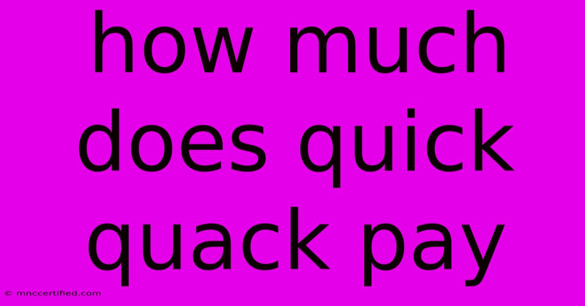 How Much Does Quick Quack Pay