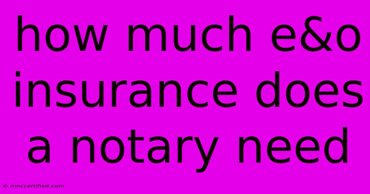 How Much E&o Insurance Does A Notary Need