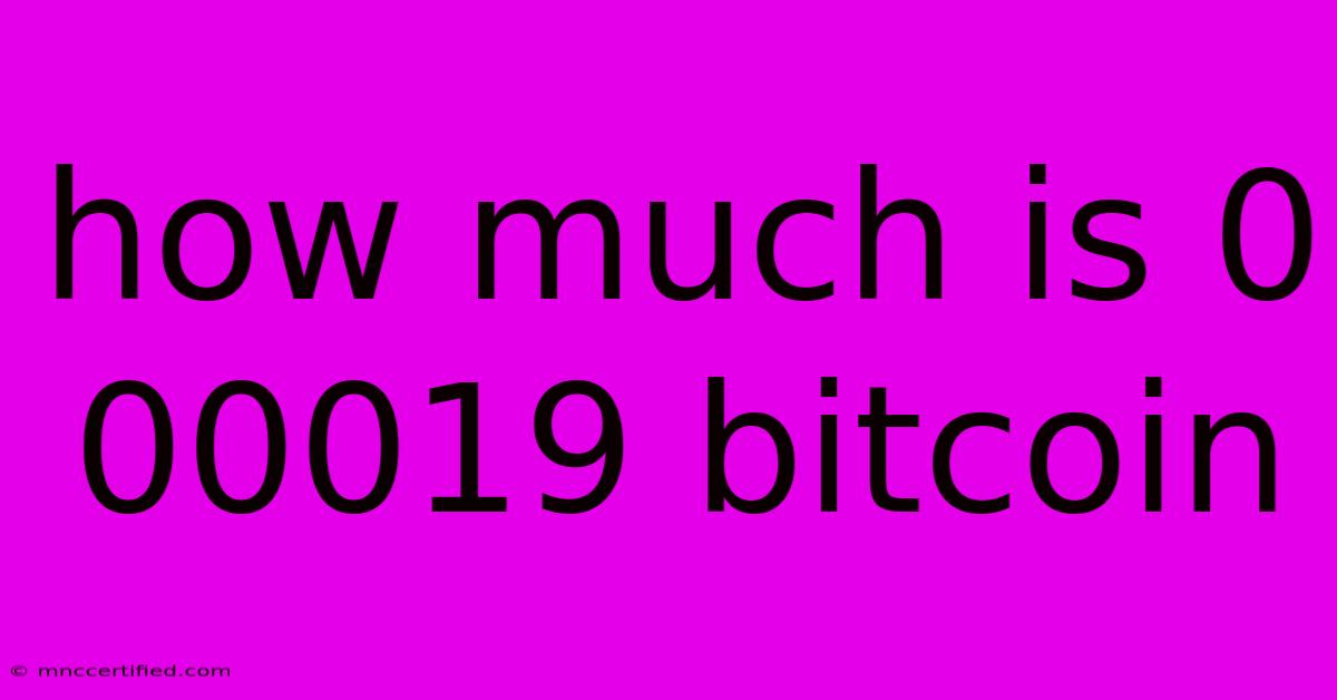 How Much Is 0 00019 Bitcoin