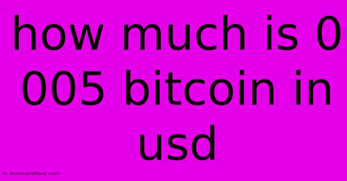 How Much Is 0 005 Bitcoin In Usd