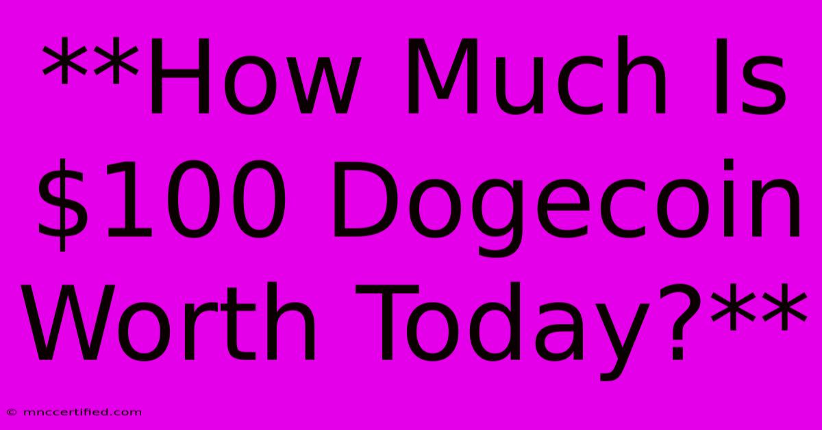 **How Much Is $100 Dogecoin Worth Today?**