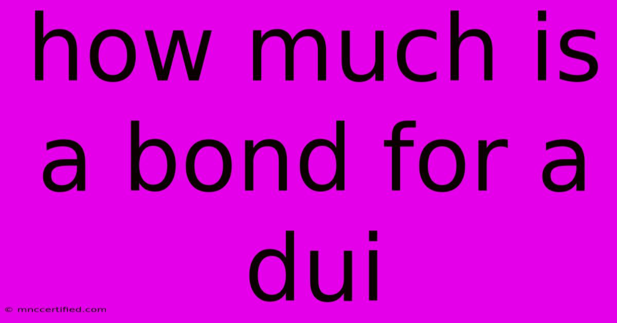 How Much Is A Bond For A Dui